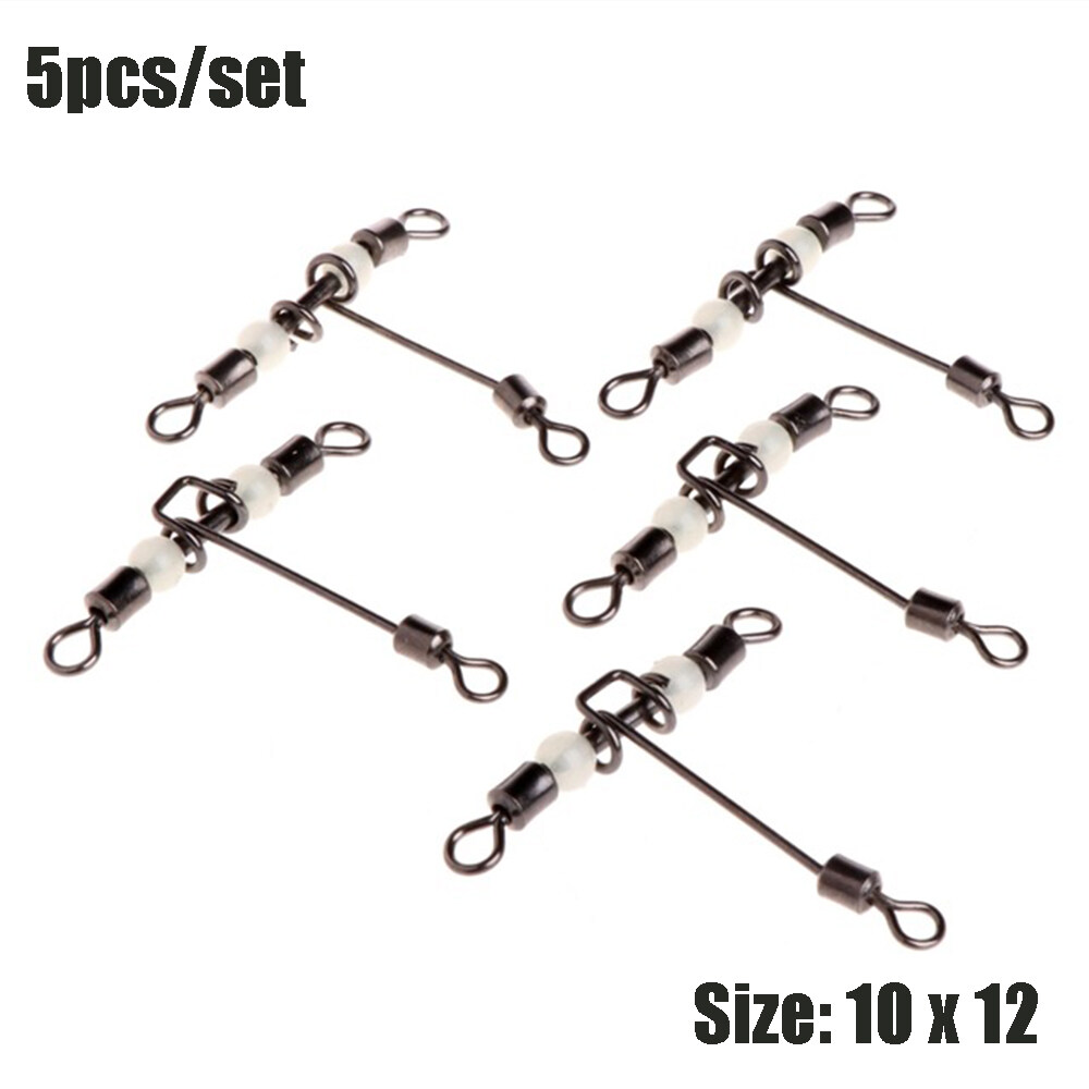 5pcs/lot cross line Splitter Brass Barrel Wivels Bearing T-shape fishing swivels rolling swivel with pearl luminous 3 way connector