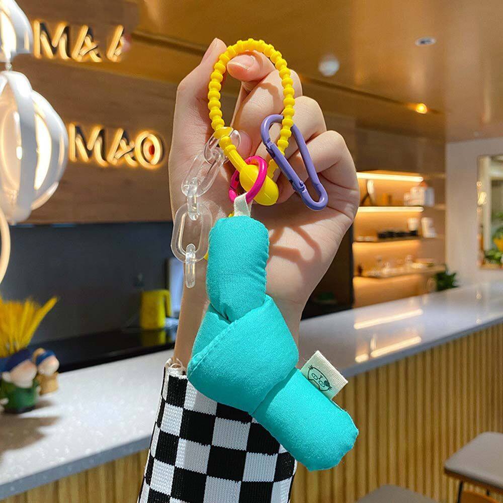 ARTMU High Quality Cute Handmade Female Girls Bag Pendant Twisted Knotted Keychain Fabric knot KeyRing Bag Ornament Twist Buckle Keychain