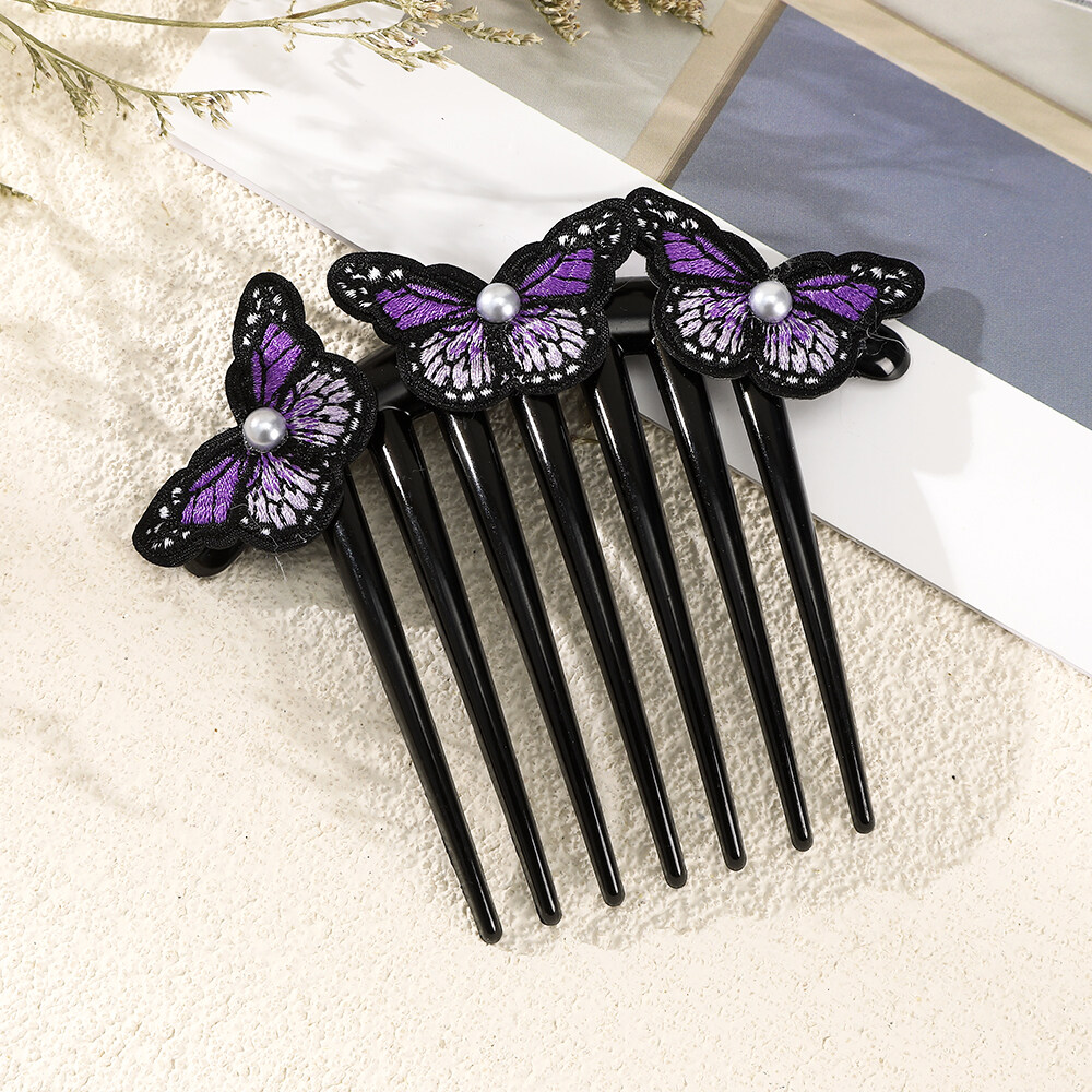 1pc New Butterfly Hair Comb Female Girl Hair Clips Embroidery Barrettes Hair Accessories for Women