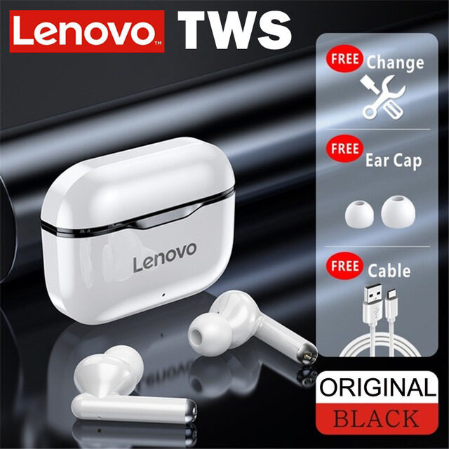 Lenovo LP1 TWS Wireless Earphone BT5.0 Bluetooth Earphones with Dual Diaphragms Dual Hosts IPX4 Waterproof with Mic Touch Control Fast Charge TWS Earbuds
