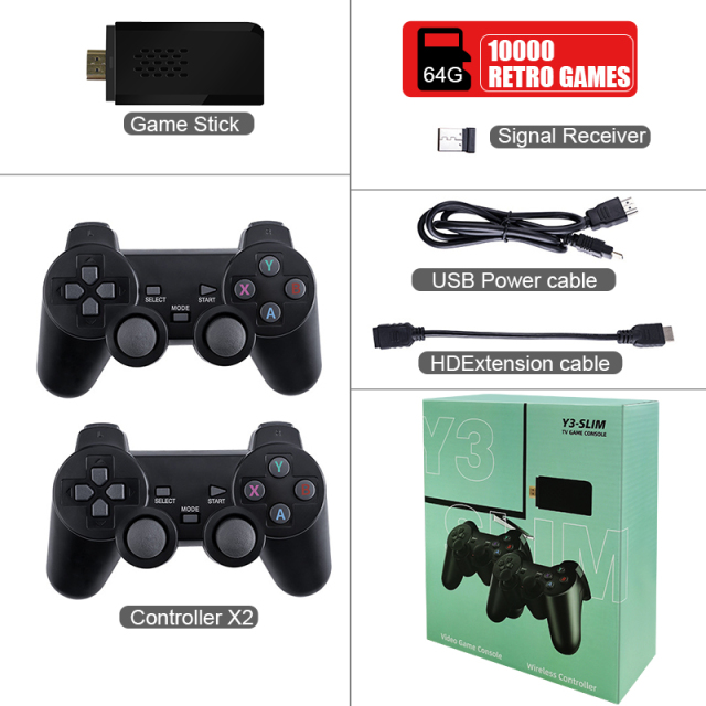 DATA FROG TV Video Game Console 2.4G Double Wireless Controller Built in 3000 10000 Games Support For PS1 GBA Game Console