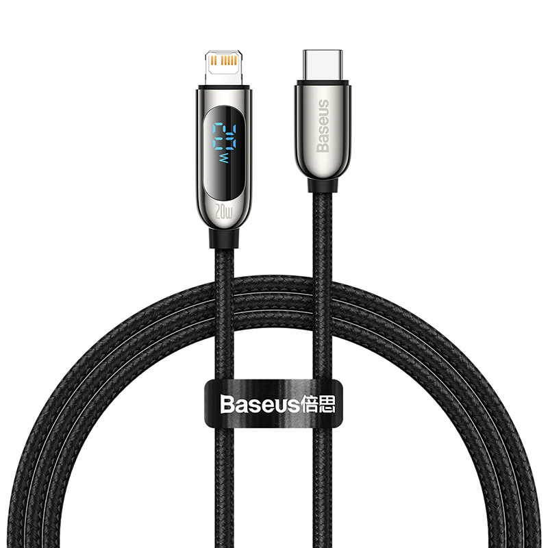 Baseus PD20W USB C Cable LED Digital Display Fast Charging Cable For iPhone 14 13 Pro Max 12 XS XR USB Type C Cable for iphone