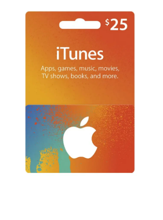 US iTunes Gift Card $25 Delivery By Email