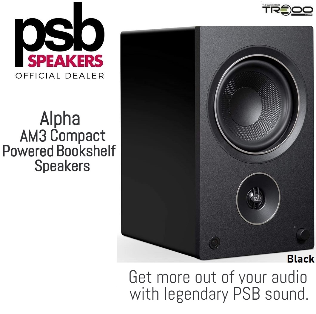 PSB Alpha AM3 Wireless Bluetooth Audiophile Hi-Fi Desktop Bookshelf Speakers (with Phono Built-in)