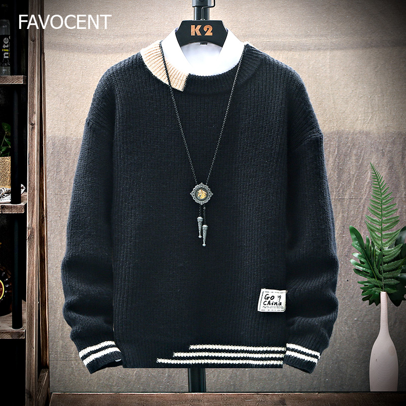 FAVOCENT Autumn Winter New Thick Sweater Men High Quality Classic Pullover Men Clothes Soft Warm Pull 2020 Knitted Jumpers