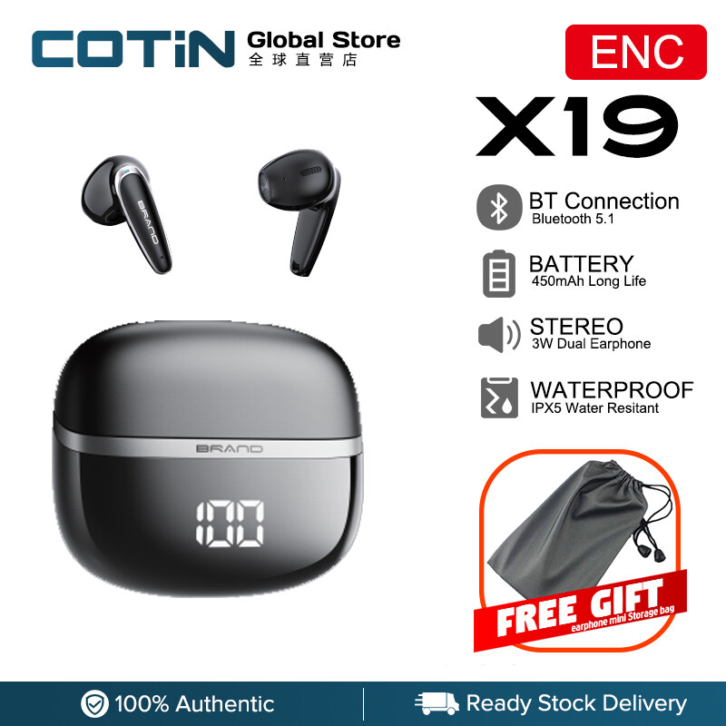 【2022 NEW】COTIN X19 Bluetooth Headphones Touch Control ture Wireless Earbuds Built-in Microphone Sport Earphones Game Headset high-Grade in-Ear Headset for Android iOS TV Pad Gaming Computer Laptop