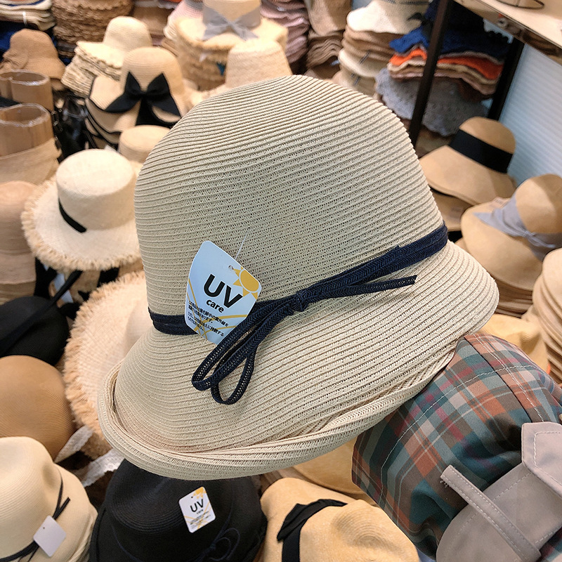 Japan uv sunscreen straw hats women's 2021 summer new long before and short after sun hats