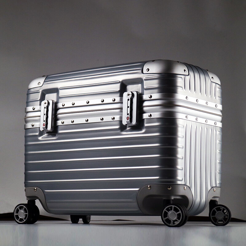 Aluminum Frame 17-Inch Small Machine Long Boarding Case Men's 21-Inch Password Luggage Universal Wheel Travel Photography Trolley Case Women