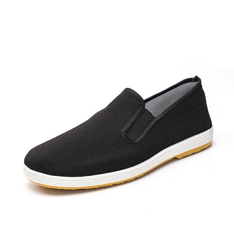 Old Beijing Cloth Shoes Men's Shoes Summer Slip-on Strong Cloth Soles Canvas Shoes Middle-Aged and Elderly Dad Single Shoes Work Black Cloth Shoes