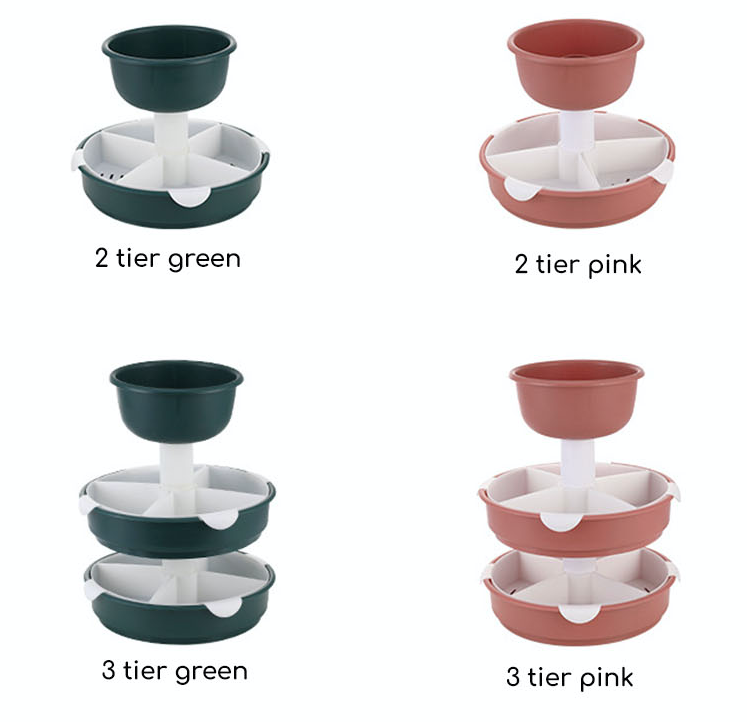 Steamboat Food Organiser / Hot Pot Storage Organizer / Drainage Holes/ Save Space/ 360 Degree Spin
