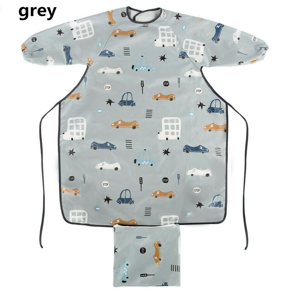 OKDEALS Comfortable Wipe Clean Highchair Coverall Baby Bibs Long Sleeves Feeding Bibs Baby Toddler