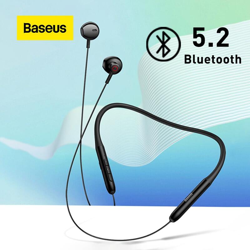 Baseus Neckband Magnetic Wireless Earphone Earbuds Bluetooth 5.2 Earphone Half In-Ear Hifi 25h Long Standby Sports Waterproof Headphone Gaming Headset with Mic For iPhone Samsung Huewei Xiaomi Android