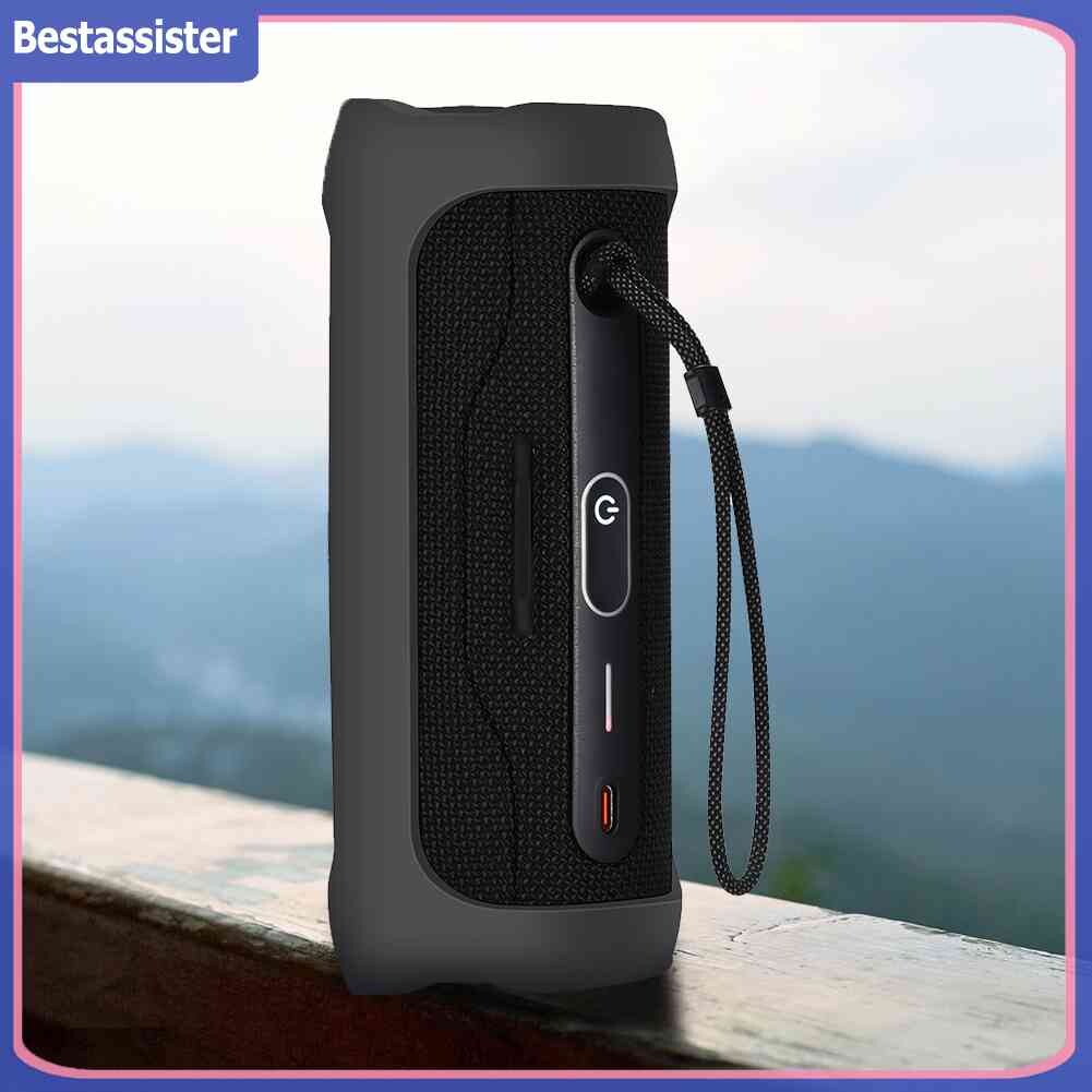 Silicone Case Cover for JBL Flip 6/Flip 5 Bluetooth Speaker, Travel Carrying Protective with Shoulder Strap and Carabiner