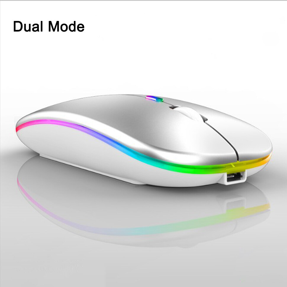【100% Original】Rechargeable Silent Wireless Mouse for Gaming Office DPI 1600 Optical Ergonomic Gaming Mouse PC Computer Laptop Mouse Black Silver