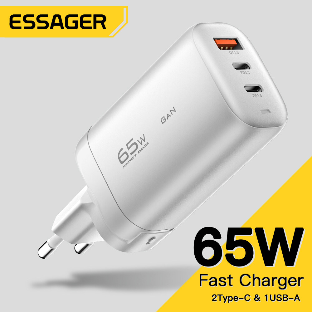 Essager 65W Fast Charger USB Type C QC3.0 PD3.0 Phone Charger Fast Charging For iPhone Huawei Samsung Xiaomi Super Quick Charging