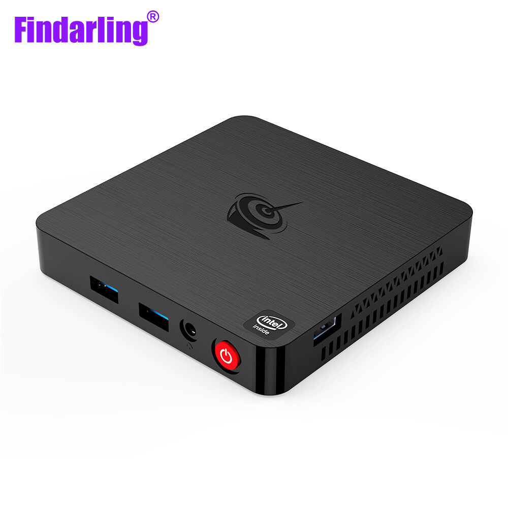 Findarling T4 pro Intel Apollo Lake Processor N3350 Mini PC Genuine Windows 10 Mini PC 4K HTPC With 4GB RAM 64GB ROM, USB 3.0, 2*HD-MI Dual Display 5G wifi win10 Computer Desktops