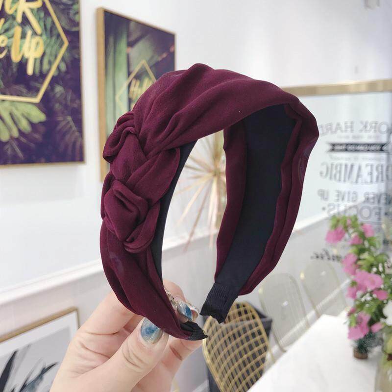 Korean New Simple High Grade Handmade Twist Side Knotting Headband for Women New Wide Side Pressure Hair Band Female Hair Accessories