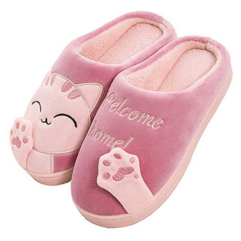 Simple Unisex Home Slippers Living Room Cotton Fabric Comfortable Warm Slippers Anti-slip Thick Sole Indoor Slippers