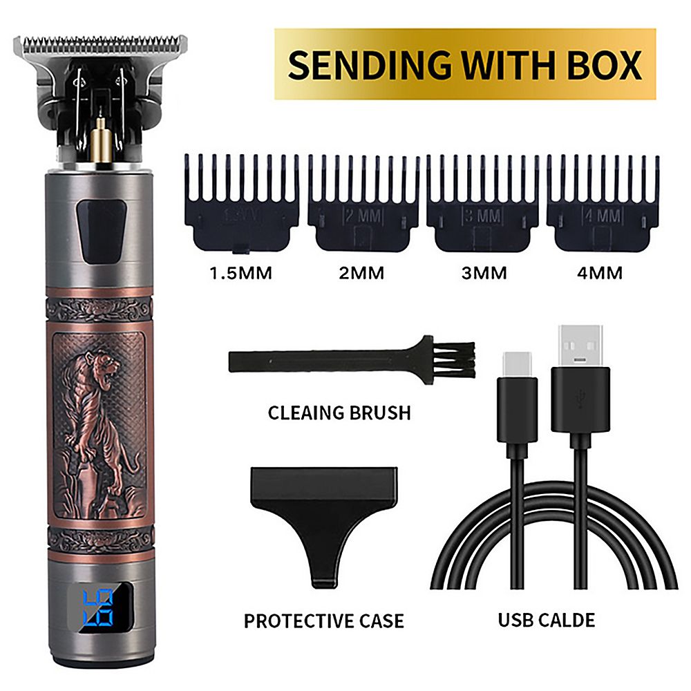 CAYCXT SHOP Gift Hair Trimmer Machine Retro Wireless Rechargeable Beard Trimmer Barber Shaving Machine Electric Shaver Clipper