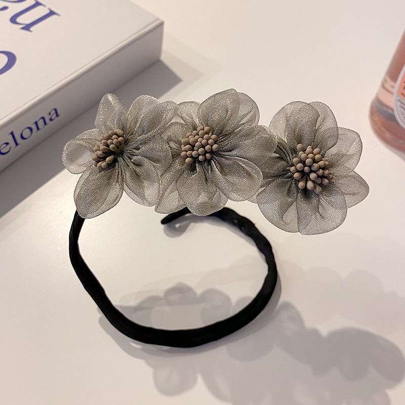 Korean New Style Hair Artifact Simple Retro Ball Hair Clip Flower Headband for Women Fashion Hair Accessories Gifts