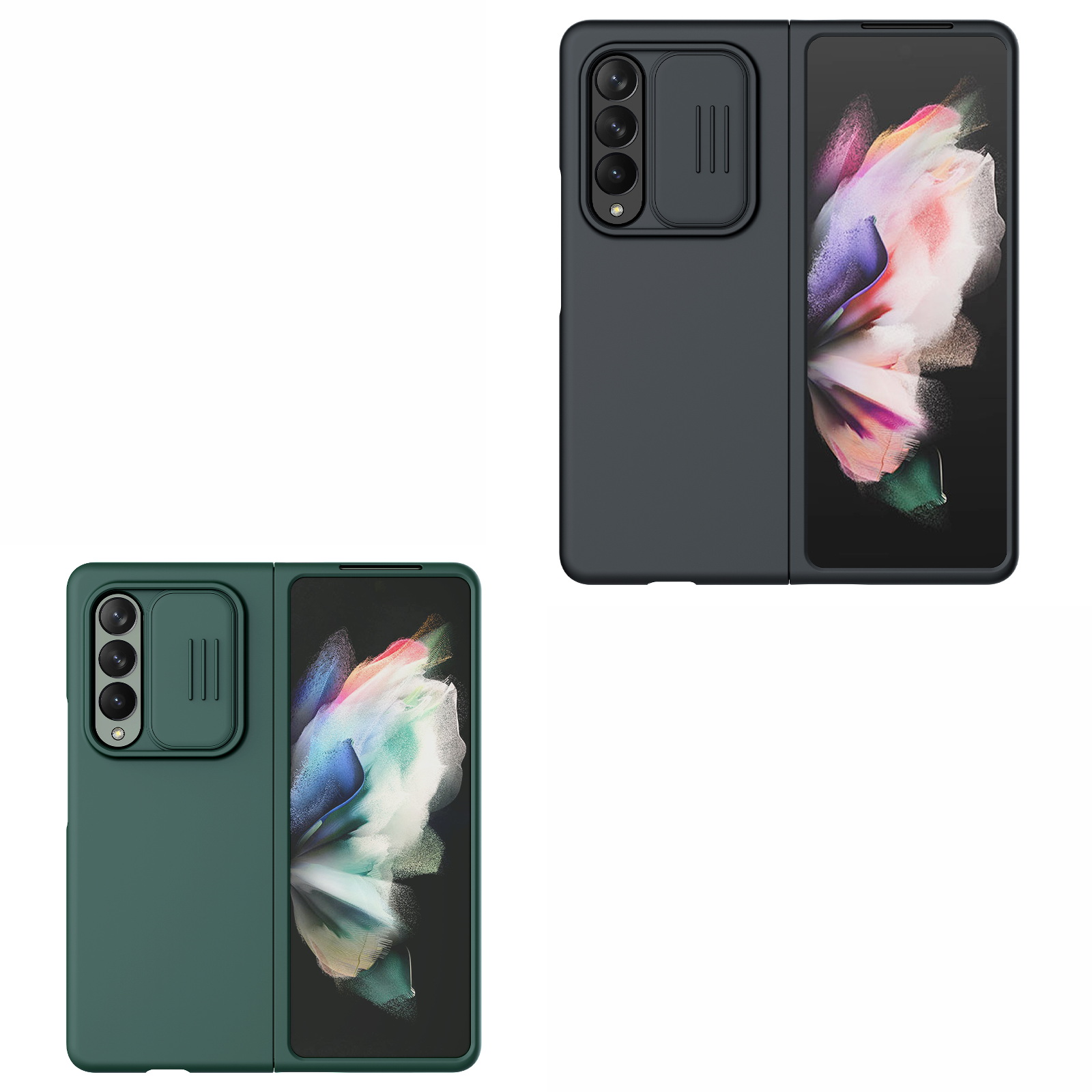 Samsung Galaxy Z Fold 4 / 3 5G - Nillkin Silky CamShield Case Full Coverage Smooth Skin Feel Shock Resistant Case Casing Cover Sliding Camera Protection Scratch Proof Anti Slip Corner Bumper All Round