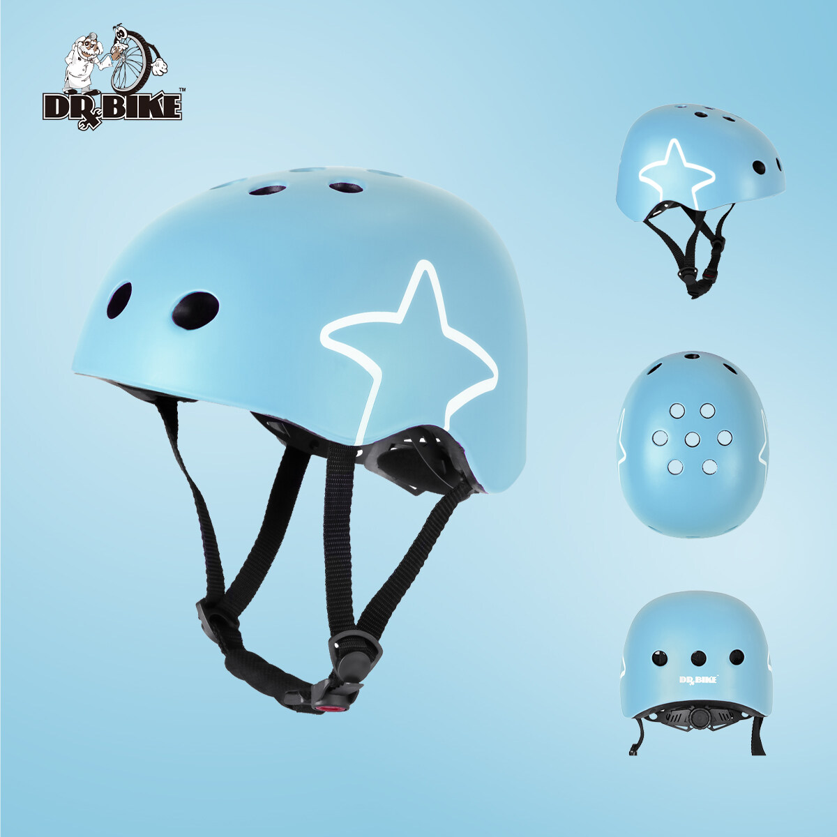 DrBike Kids Children Bike Helmet Bicycle Multi-Sport for Cycling Skate Scooter Roller Bicycle Adjustable Helmet for Boys and Girls
