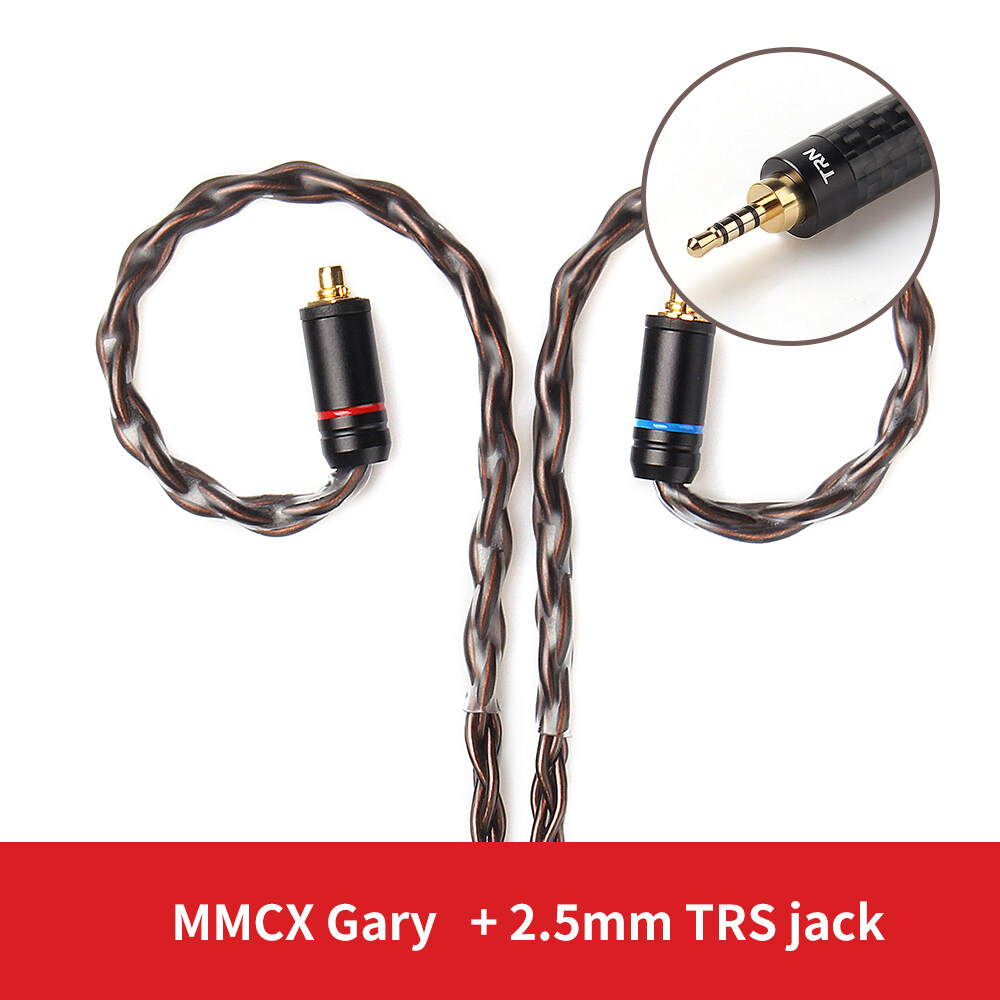 TRN T4 8 Core Single crystal copper cable Earphones Cable 2PIN\MMCX Connectors For TRN V90\BA5\V80\V10\ST1\V20\V30\V60 KZ ZS10 Pro ZSN AS10 AS06 ZST ES4 ZSN Pro BA10 ES4 ZSX CCA C10 C12 TIN T2 T3 T4 F