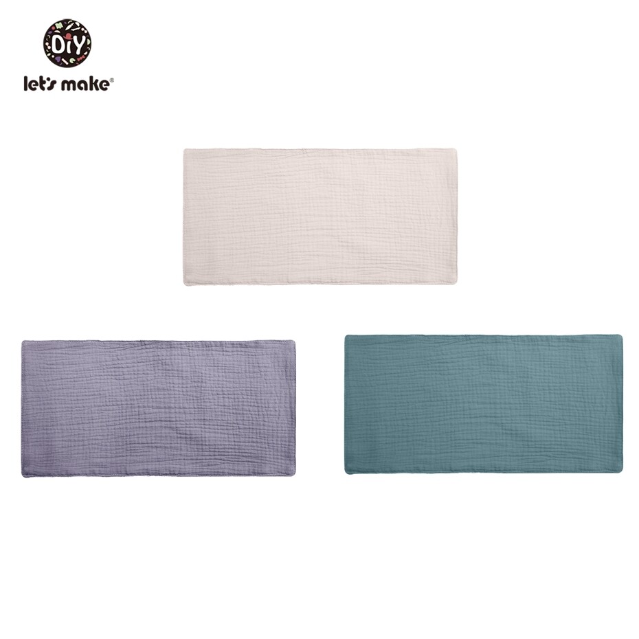 Let's Make Newborn Burp Cloth 3pcs/set 42*20.5cm Double-sided 100% Cotton Burp Pads Baby Shower Gift