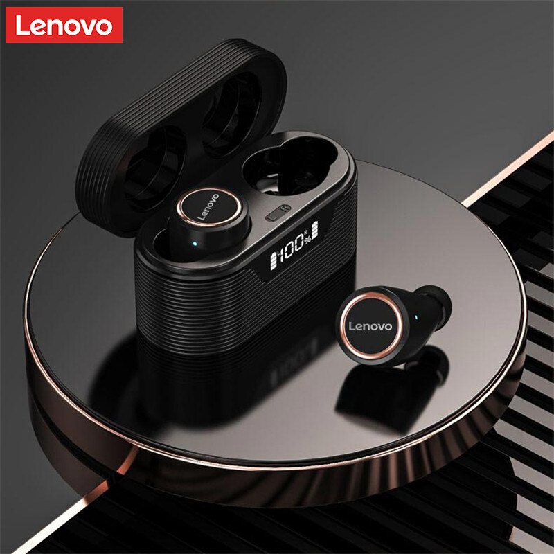 Lenovo LP12 TWS Bluetooth Earphones Bluetooth 5.0 HIFI Stereo Wireless Headphones Touch Control LED Display Headphones Noise Reduction Waterproof Headsets with Mic