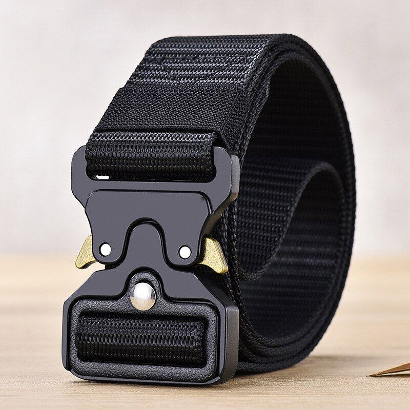 Military Nylon Tactical Belt for Men Women Unisex Magnetic Quick Release Buckle Army Outdoor Training Waist Belts Strap Nylon