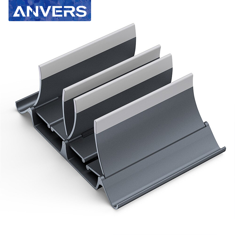 Anvers 2 Slot Vertical Laptop Stand Adjustable for Phone Tablet Laptop MacBook Pro Air, iPad, HP, Lenovo, Dell, Up to 15.6 Inch Phone Stand Computer Stand