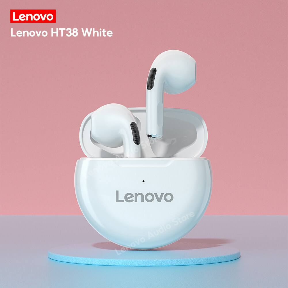 Original Lenovo HT38 TWS Bluetooth Earphone Mini Wireless Earbuds with Cartoon Case Sport Waterproof 9D Stere Headphones