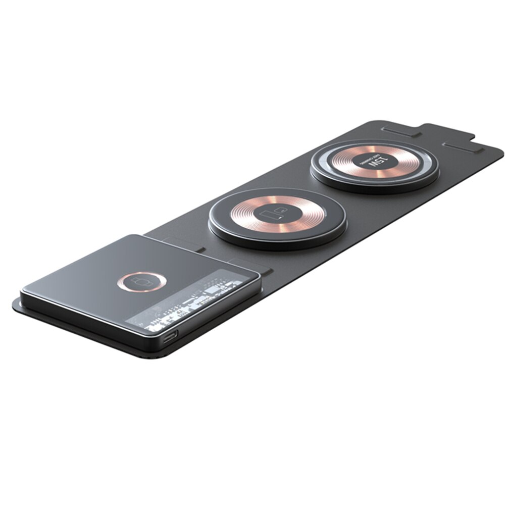 3IN1 Magnetic Wireless Charger for Apple Watch Airpods 15W Transparent Portable Folding Fast Charger for Iphone 12 13 14 Pro Max