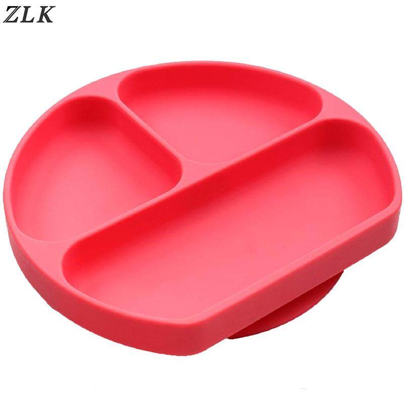 SZR Suction Plate And Bowl That Stick To highChair, Non Slip Silicone Feeding Placemat For Babies, Infant, Divided Baby Dishes, Perfect Kids Plates, Dishwasher, Microwave Safe