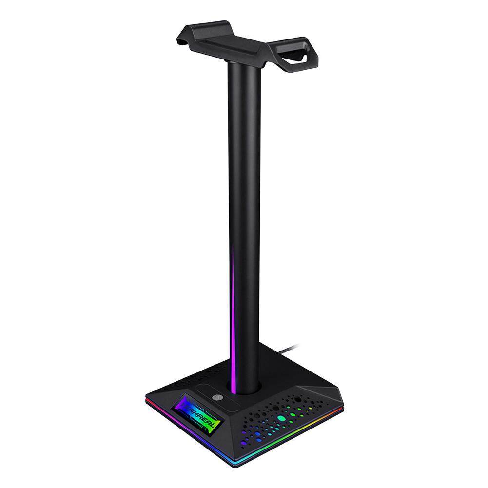 RGB Headphones Desktop Stand Gaming Headset Holder with 3.5mm 2 USB Ports