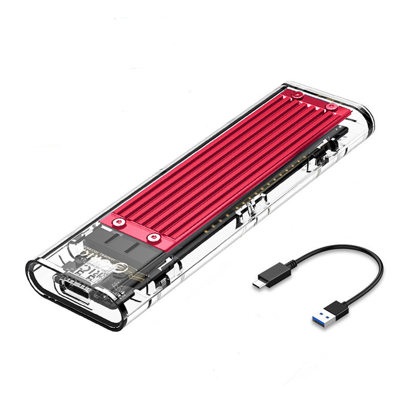 ORICO SATA M.2 NGFF SSD Case 5Gbps Support UASP Protocol USB3.1 Gen1 Type-C Mini Transparent SSD Enclosure With C to C and C to A Cable(TCM2F)