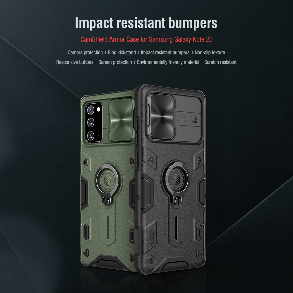 Samsung Galaxy S22 Ultra / S21 Ultra / S21+ / Plus / Note 20 / Ultra  - Nillkin CamShield Armour Case Full Coverage Matte Shock Resistant Case Casing Cover Camera Protection Scratch Proof Anti Slip Ki