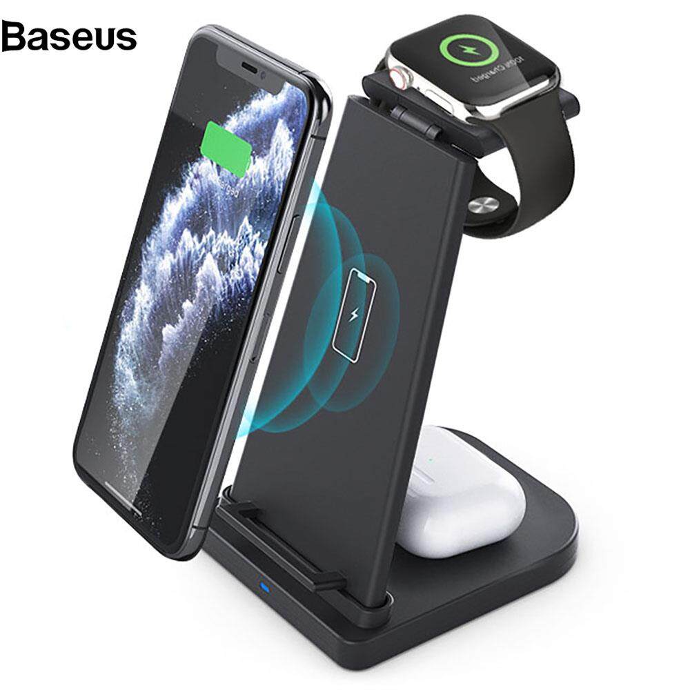 Baseus B12 Wireless Charger Stand 3 in 1 Fast Charging Station for iPhone 12 Pro Samsung Apple Watch