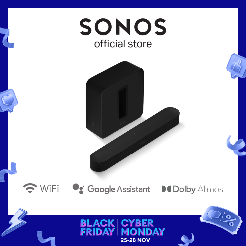 3.1 Sonos Beam (Gen 2) With Dolby Atmos Set with Sub - Wireless Home Theater System For TV [Deliver White in Early Dec]