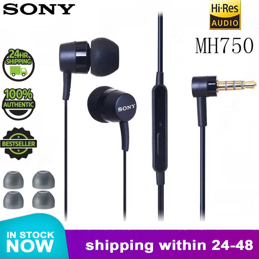100% Original SONY MH750 in Ear earphone BASS Subwoofer xperia series earbuds for sony Z 1 2 3 xiaomi huawei samsung
