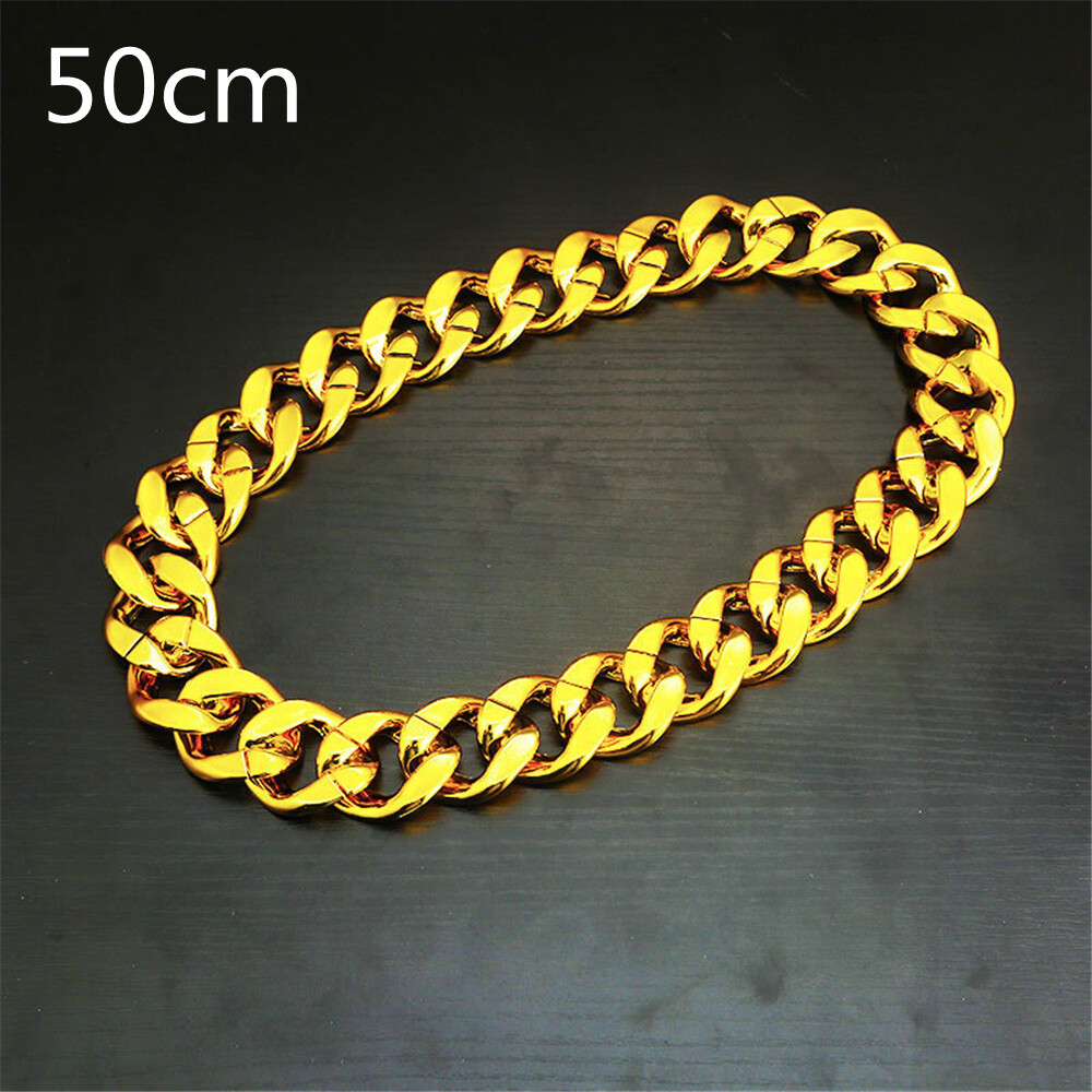1pc Hip Hop Gold Color Big Acrylic Chunky Chain Necklace For Men Punk Oversized Large Plastic Link Chain Men's Jewelry