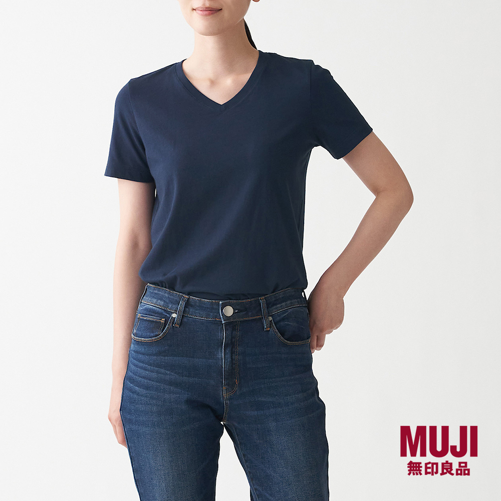 MUJI Ladies Jersey V neck T-shirt