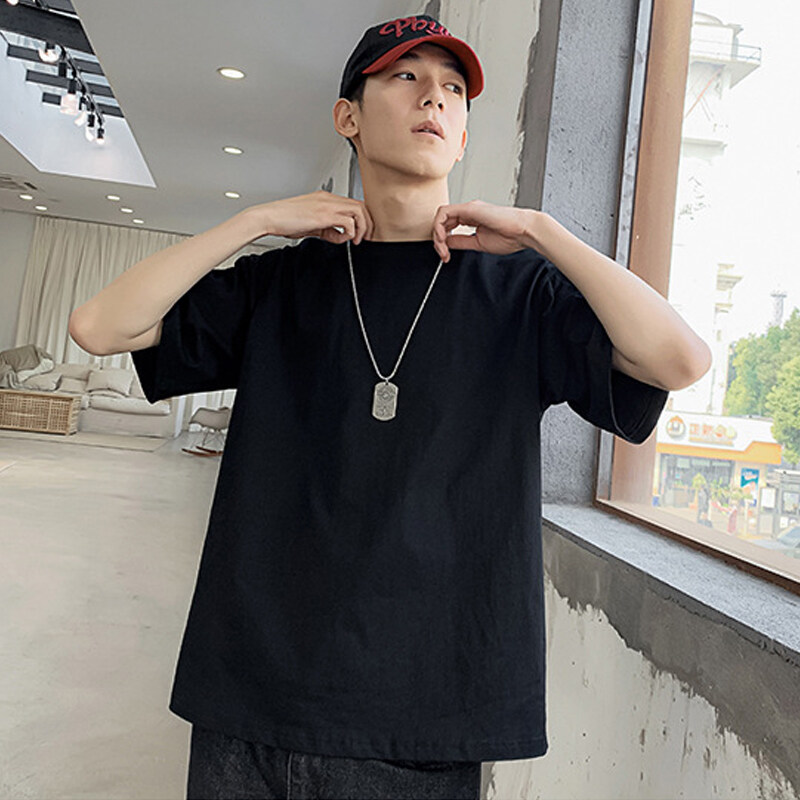 t shirt Men Korean Style Plus Size Plain Casual tshirts Oversize Short Sleeve Tops
