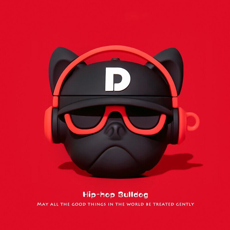 Music Bulldog Case for Apple AirPods Pro 2 1 Cool Rock Dog Soft Silicone Wireless Bluetooth Earphone Case for Airpods 3 2021