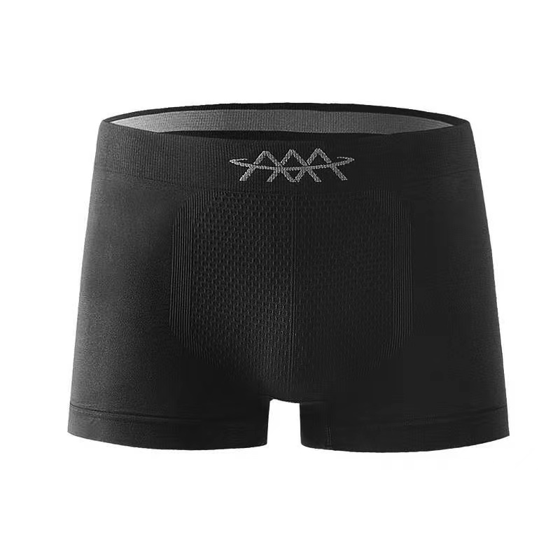 IELGY【40-75KG】men's underwear mid-waist four-corner high-elastic breathable sweat-absorbent mid-waist seamless 5D honeycomb boxer briefs