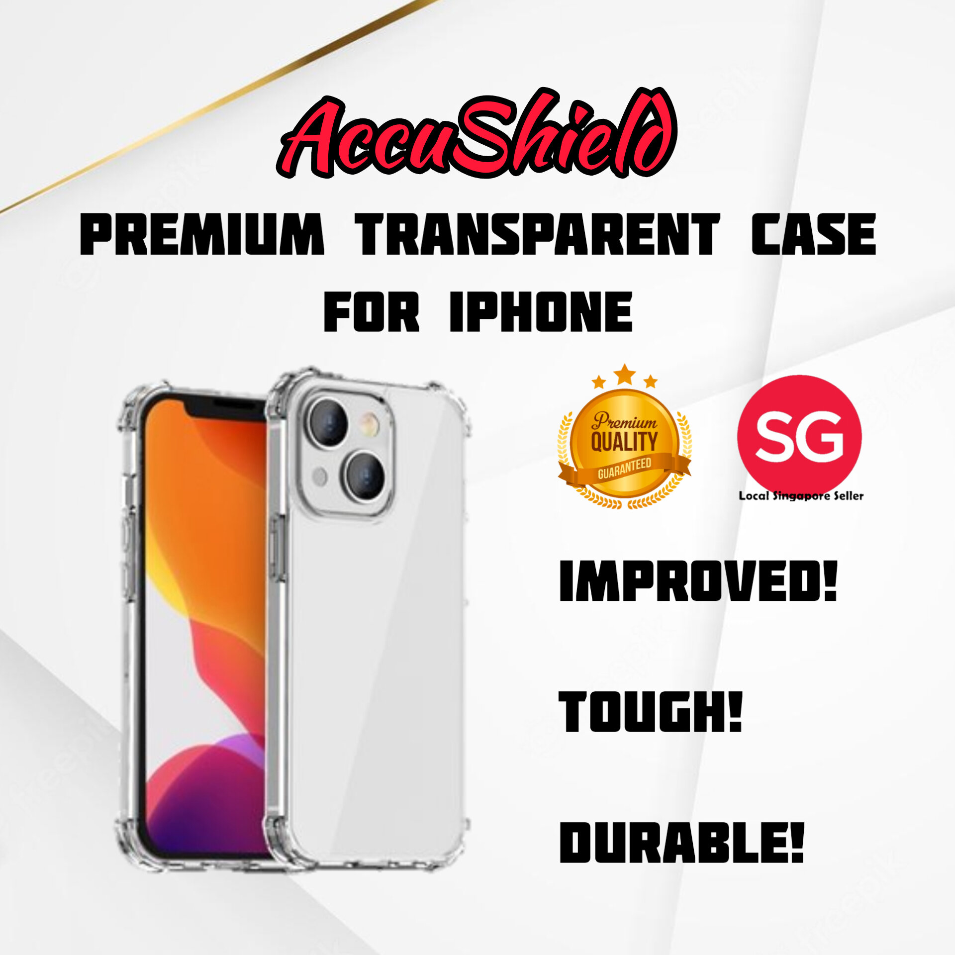 [SG] Clear Shockproof Case for iPhone 14 Pro Max / 13 Pro Max / 12 Pro Max / 11 Pro Max / XS Max / XR / X / Mini Transparent Silicone Phone back Cover