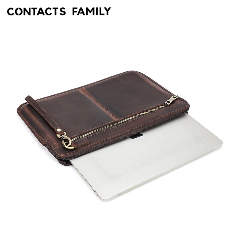 Genuine Leather Laptop Sleeve Case 13 14 15 16 Inch For Macbook Air/Pro Lenovo Asus Acer Dell HP Notebook Carrying Bag
