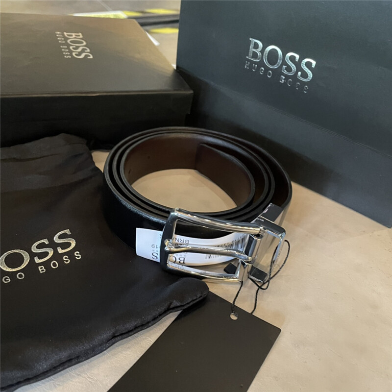 Original New 2021Hugo Boss High Quality Cowhide Men's Real Buckle Belts Apply To Business and Elegant Fashion