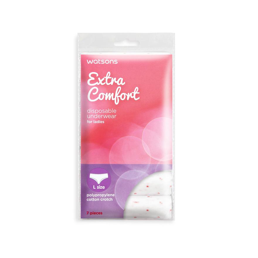 WATSONS Disposable Polypropylene Underwear With Cotton Crotch For Ladies (L Size) 7s