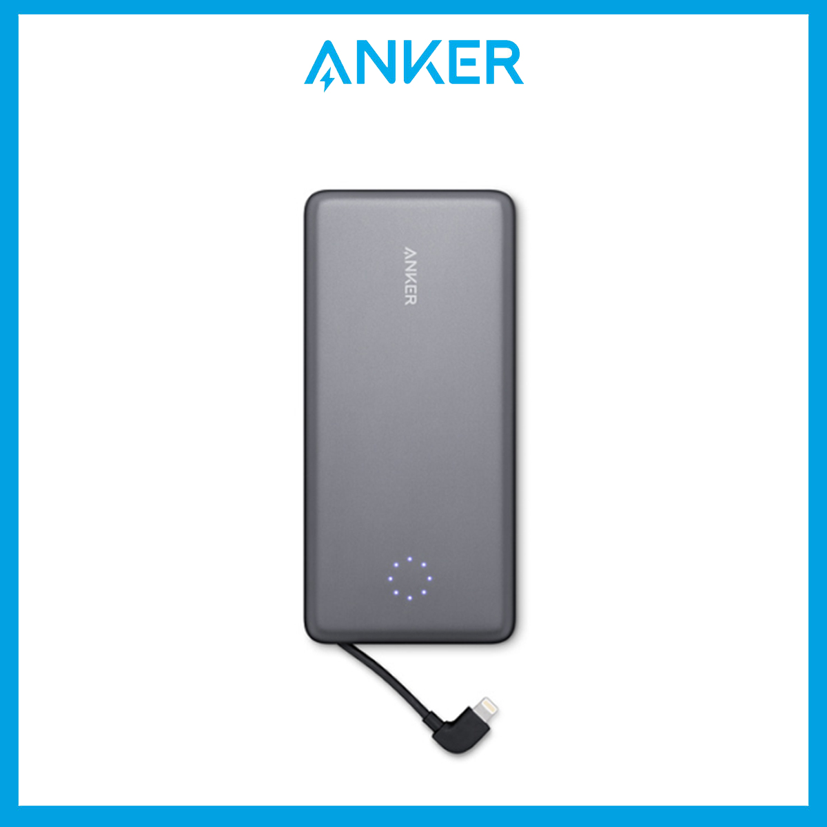 Anker PowerCore+ 10000 Pro mAh Power Bank Fast Charge Powerbank Portable Charger with Built-in Lightning Cable For iPhone 14 Pro Max/14 Pro/14 Plus/14/ 13/ 12, iPhones, iPad Pro, iPad series